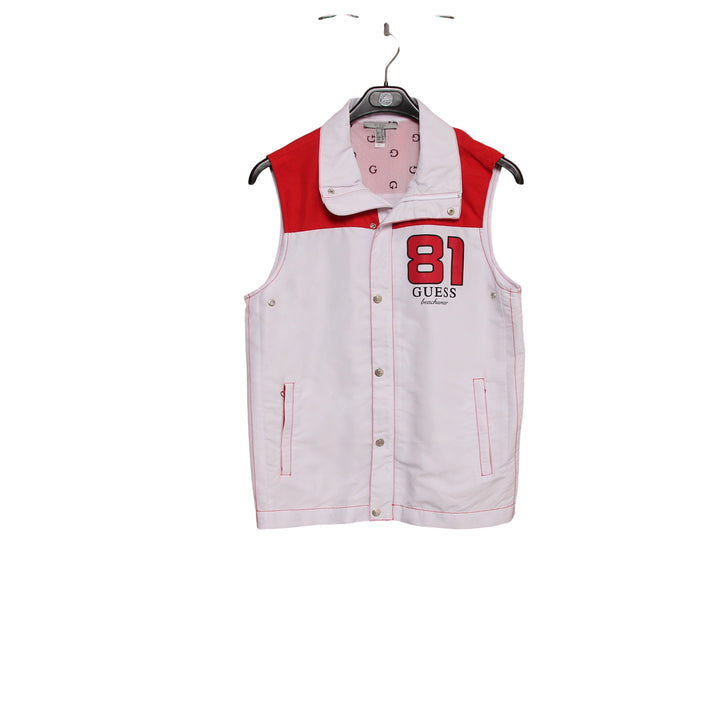 Guess Gilet Bianco e Rosso Taglia 46 Donna