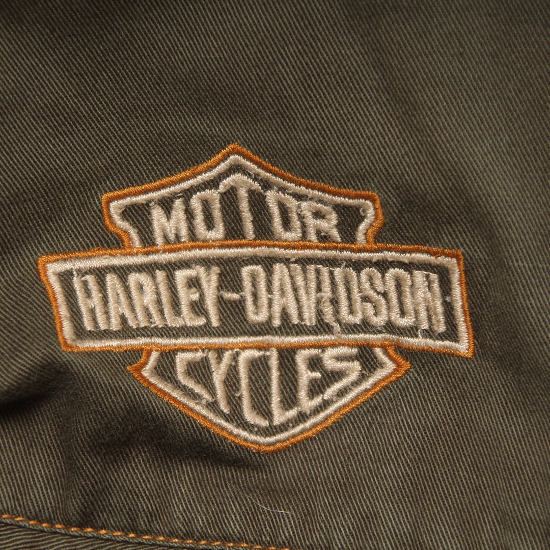 Harley Davidson Gilet Verde Taglia 30 Uomo Made in USA