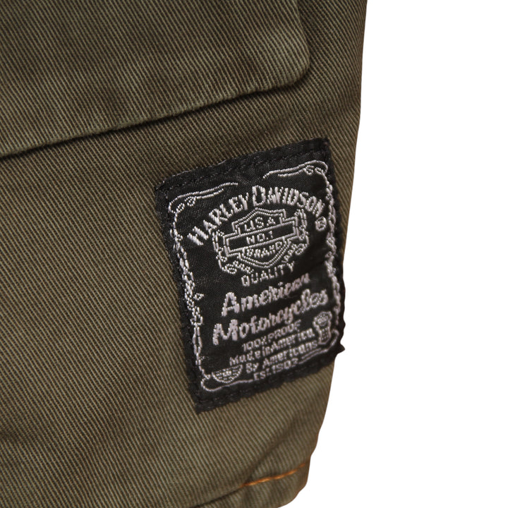 Harley Davidson Gilet Verde Taglia 30 Uomo Made in USA