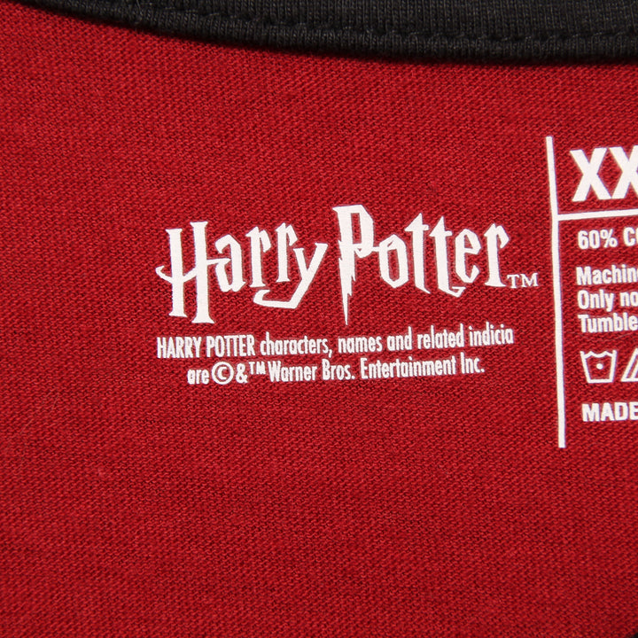 Harry Potter T-Shirt Nera e Rossa Taglia XXL Unisex