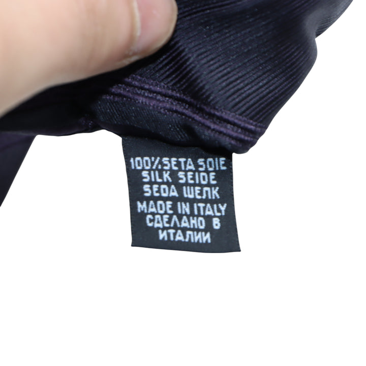 Hugo Boss Cravatta Nera e Viola a Righe in Seta Uomo