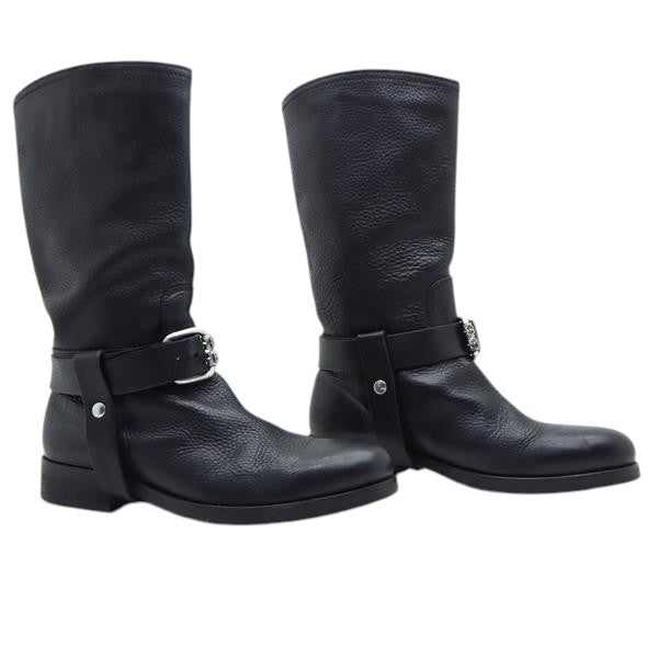 Hugo Boss stivali bikers nero in pelle numero 43 uomo