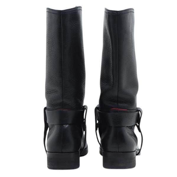Hugo Boss stivali bikers nero in pelle numero 43 uomo