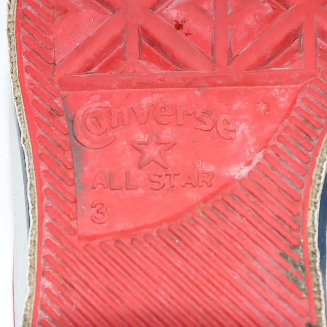 Converse Sneakers Vintage in Tela Rossa, Bianca e Blu US 3 Unisex Made in USA