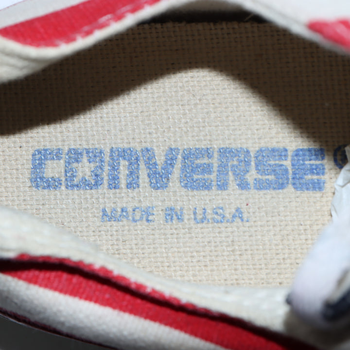 Converse Sneakers Vintage in Tela Rossa, Bianca e Blu US 3 Unisex Made in USA