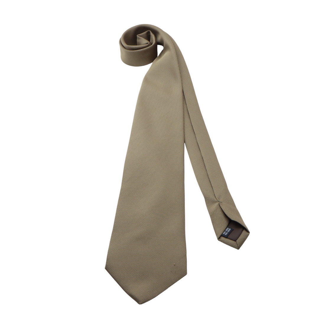 Nino Salzano Cravatta Beige con Fantasia in Seta Uomo