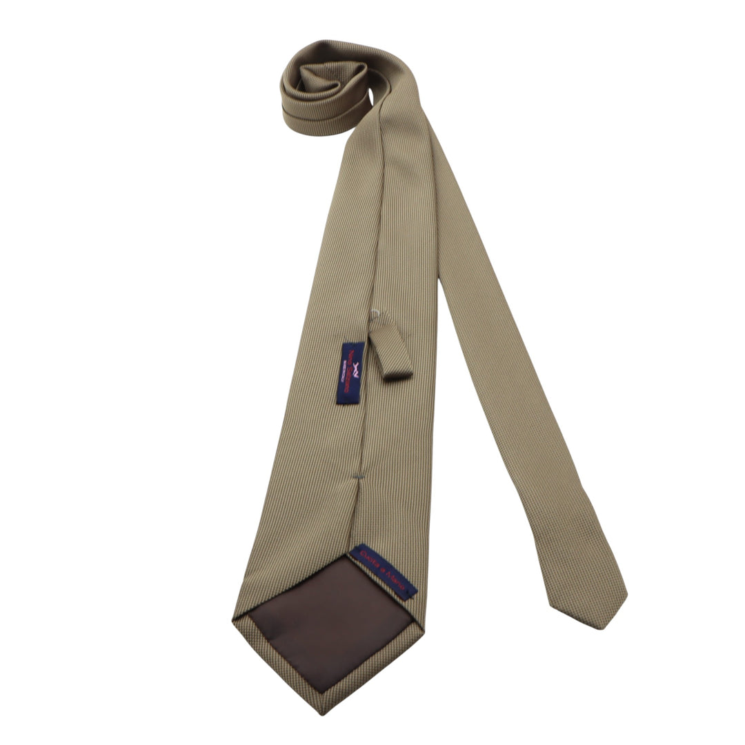 Nino Salzano Cravatta Beige con Fantasia in Seta Uomo
