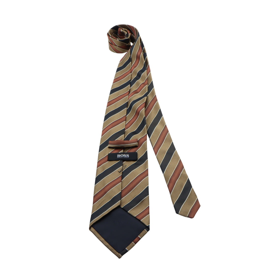 Hugo Boss Cravatta Multicolore a Righe in Seta Uomo