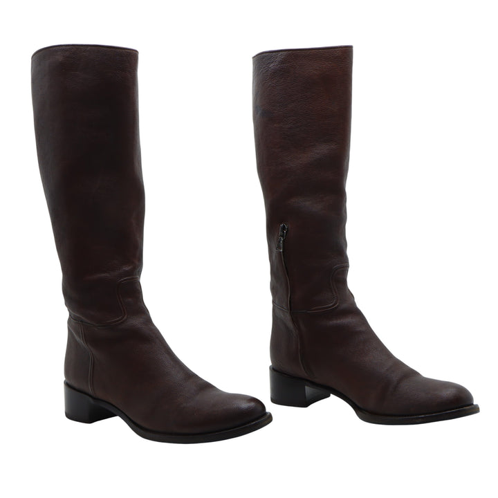 Prada Stivale in Pelle Marrone EU 38.5 Donna