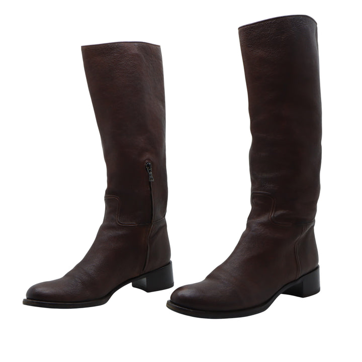 Prada Stivale in Pelle Marrone EU 38.5 Donna