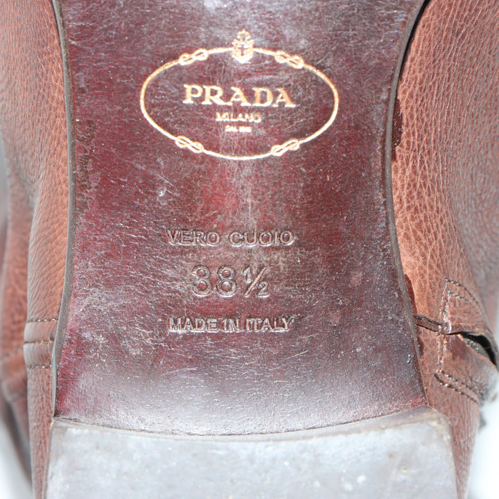 Prada Stivale in Pelle Marrone EU 38.5 Donna