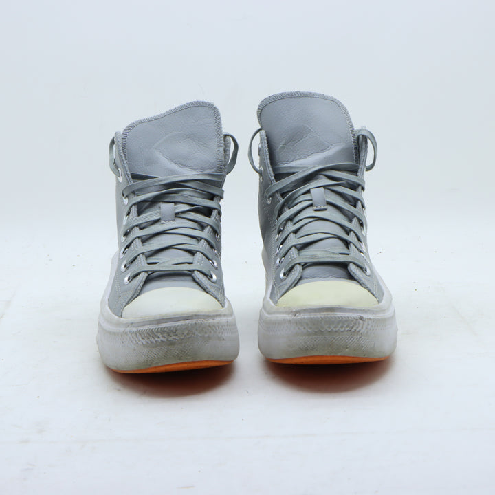Converse Sneakers All Star Platform Grigia in Pelle EU 37.5 Donna