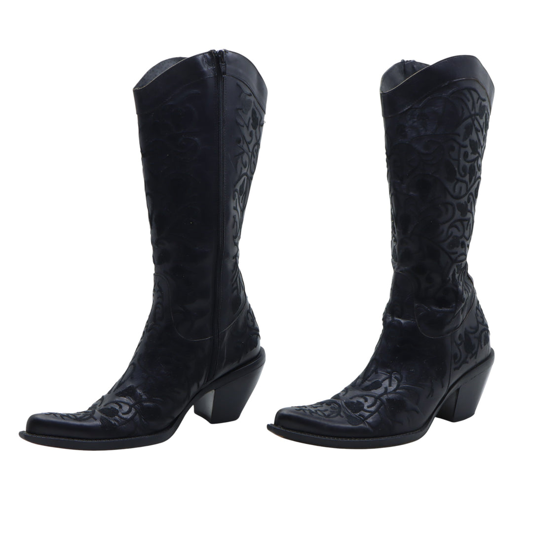 Paprika Stivale Nero in Pelle Eu 40 Donna