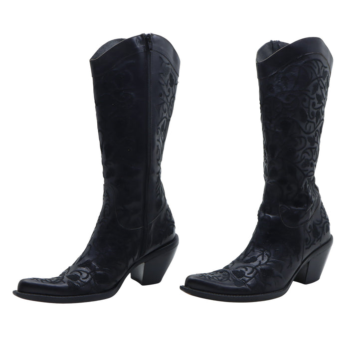 Paprika Stivale Nero in Pelle Eu 40 Donna
