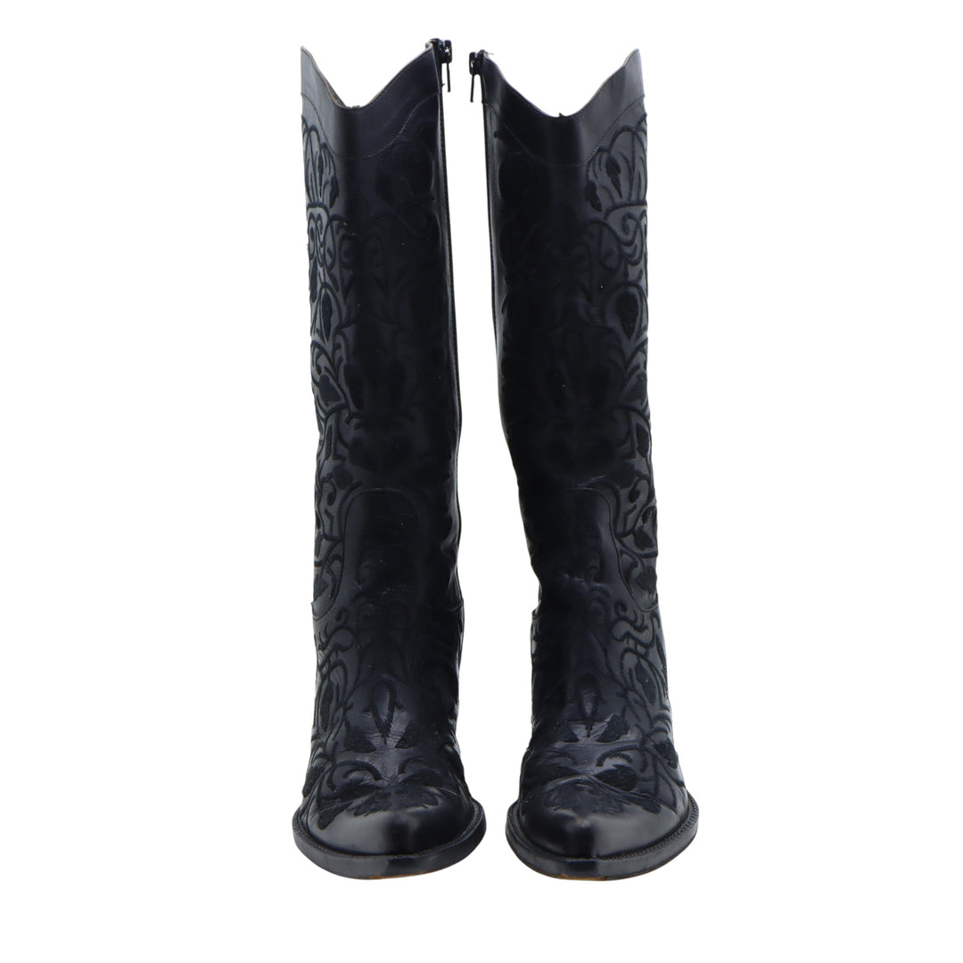 Paprika Stivale Nero in Pelle Eu 40 Donna