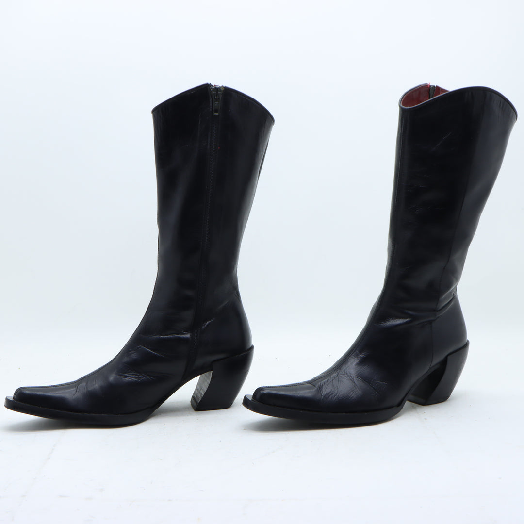 Stivale Nero in Pelle Eu 39 Donna