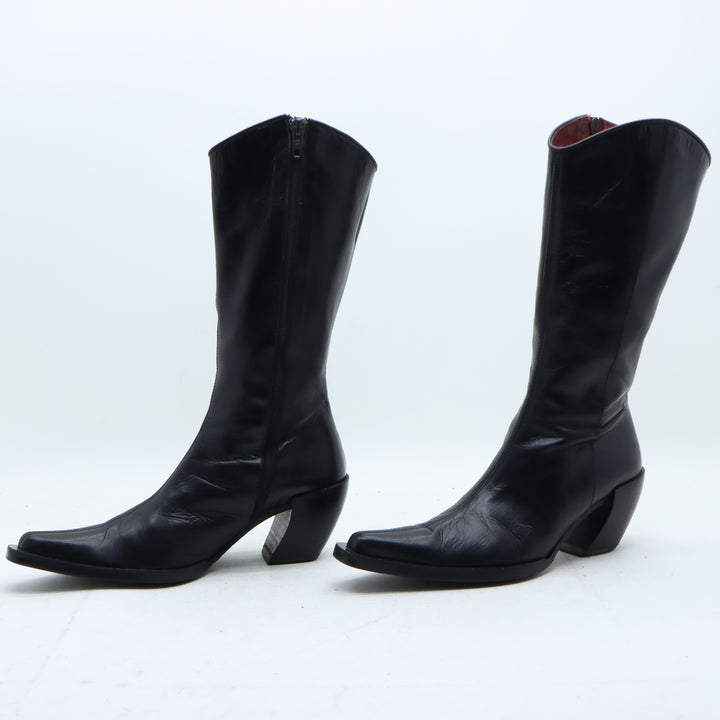 Stivale Nero in Pelle Eu 39 Donna