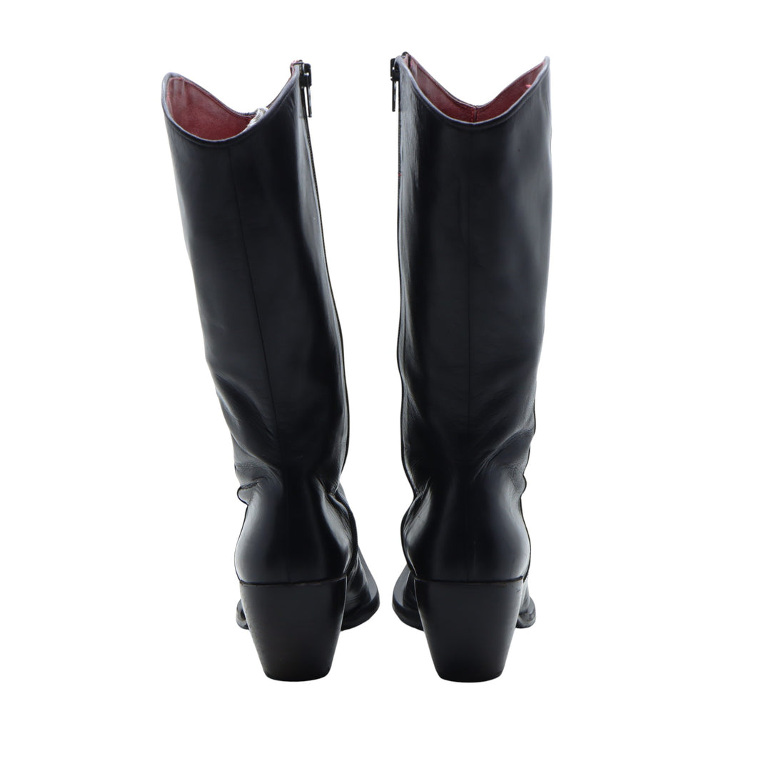 Stivale Nero in Pelle Eu 39 Donna
