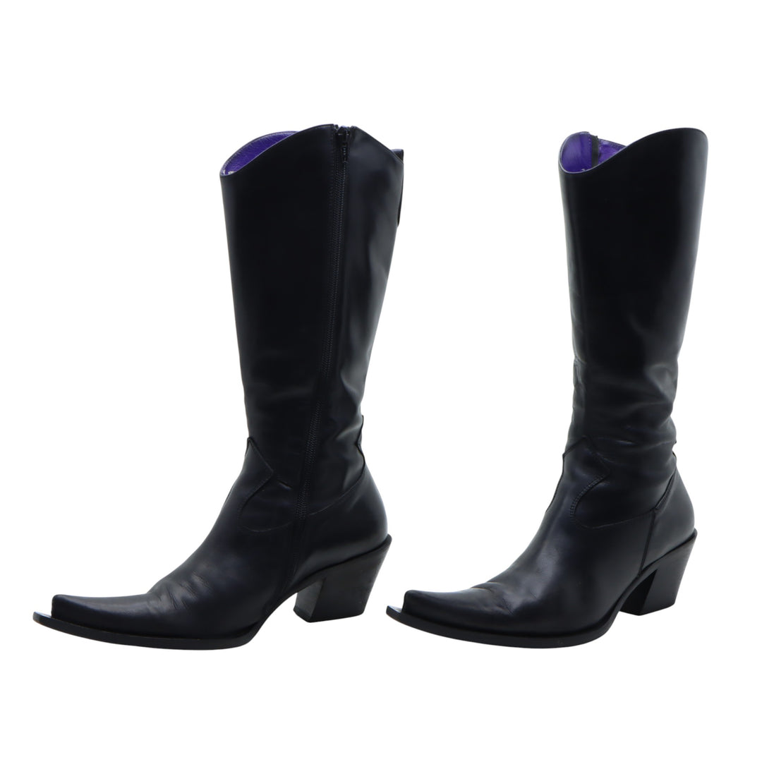 Gaia D'Este Stivale Nero in Pelle Eu 37.5 Donna
