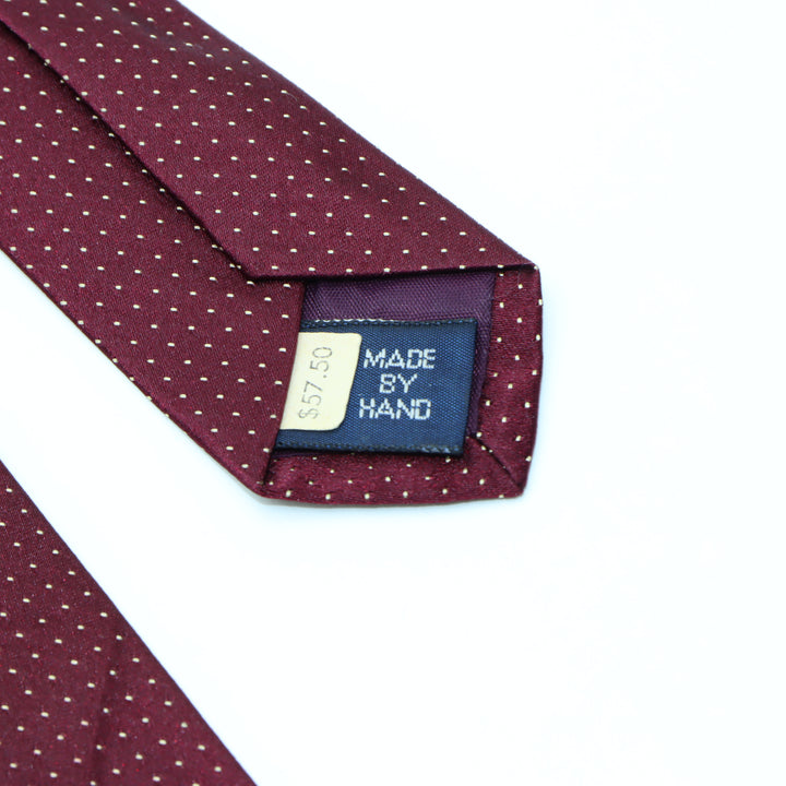 Polo Ralph Lauren Cravatta Bordeaux a Pois in Seta Uomo Made in USA