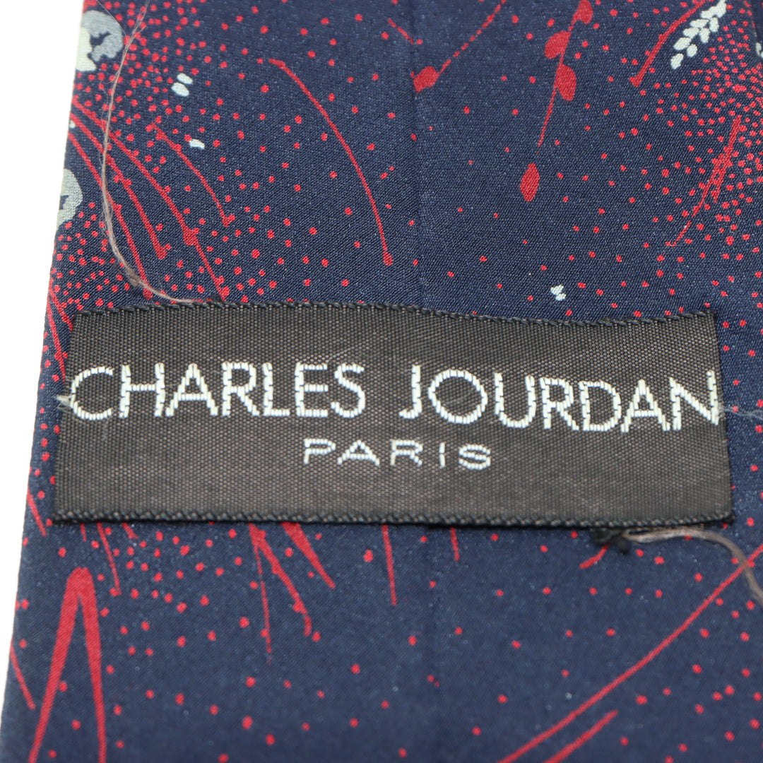 Charles Jourdan Cravatta Blu con Fantasia in Seta Uomo