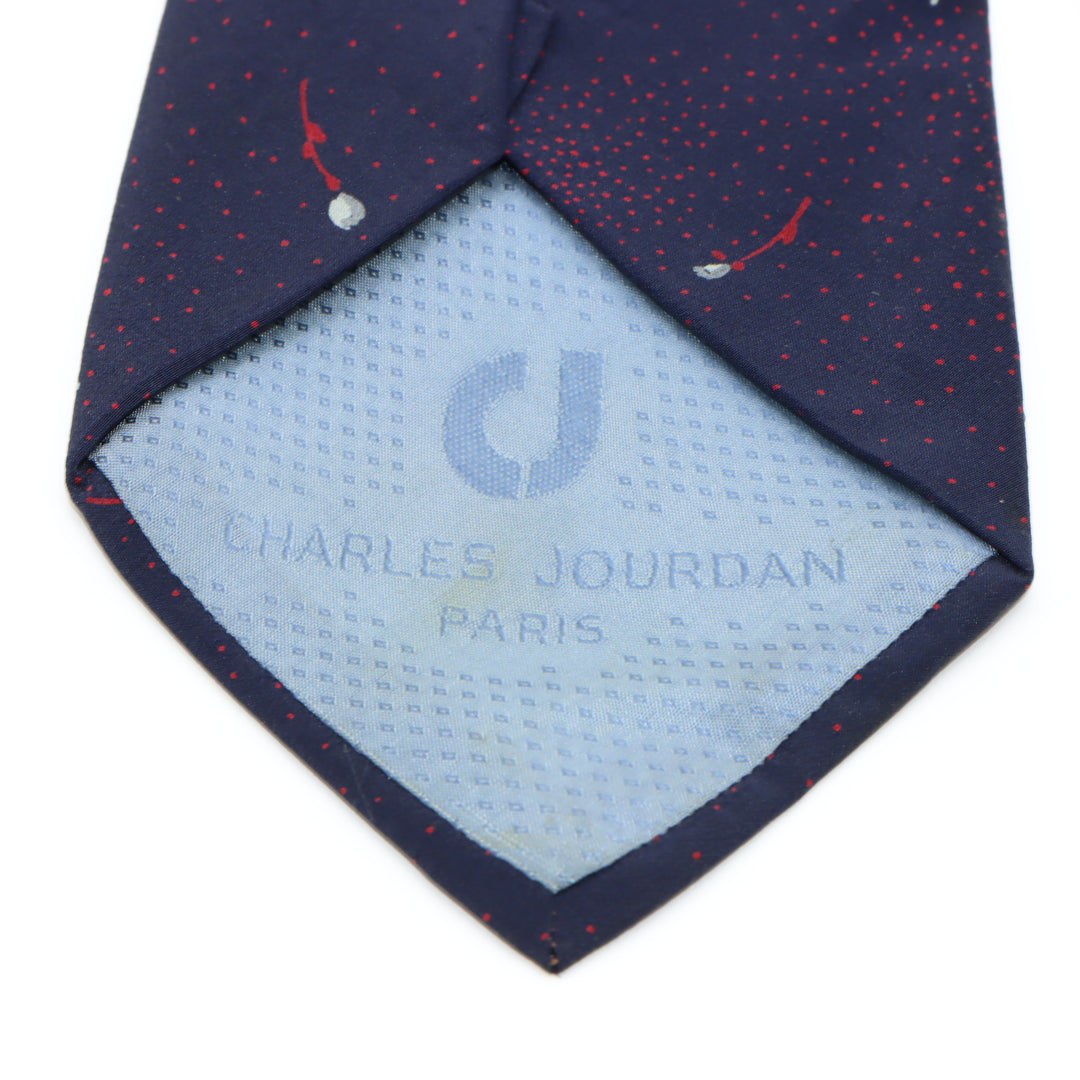 Charles Jourdan Cravatta Blu con Fantasia in Seta Uomo