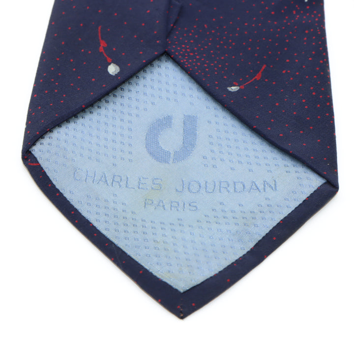 Charles Jourdan Cravatta Blu con Fantasia in Seta Uomo