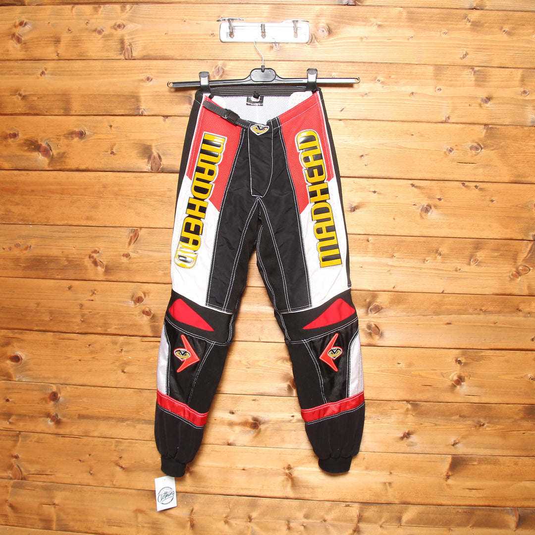 Madhead Pantalone da Moto Nero e Rosso Taglia M Bambino