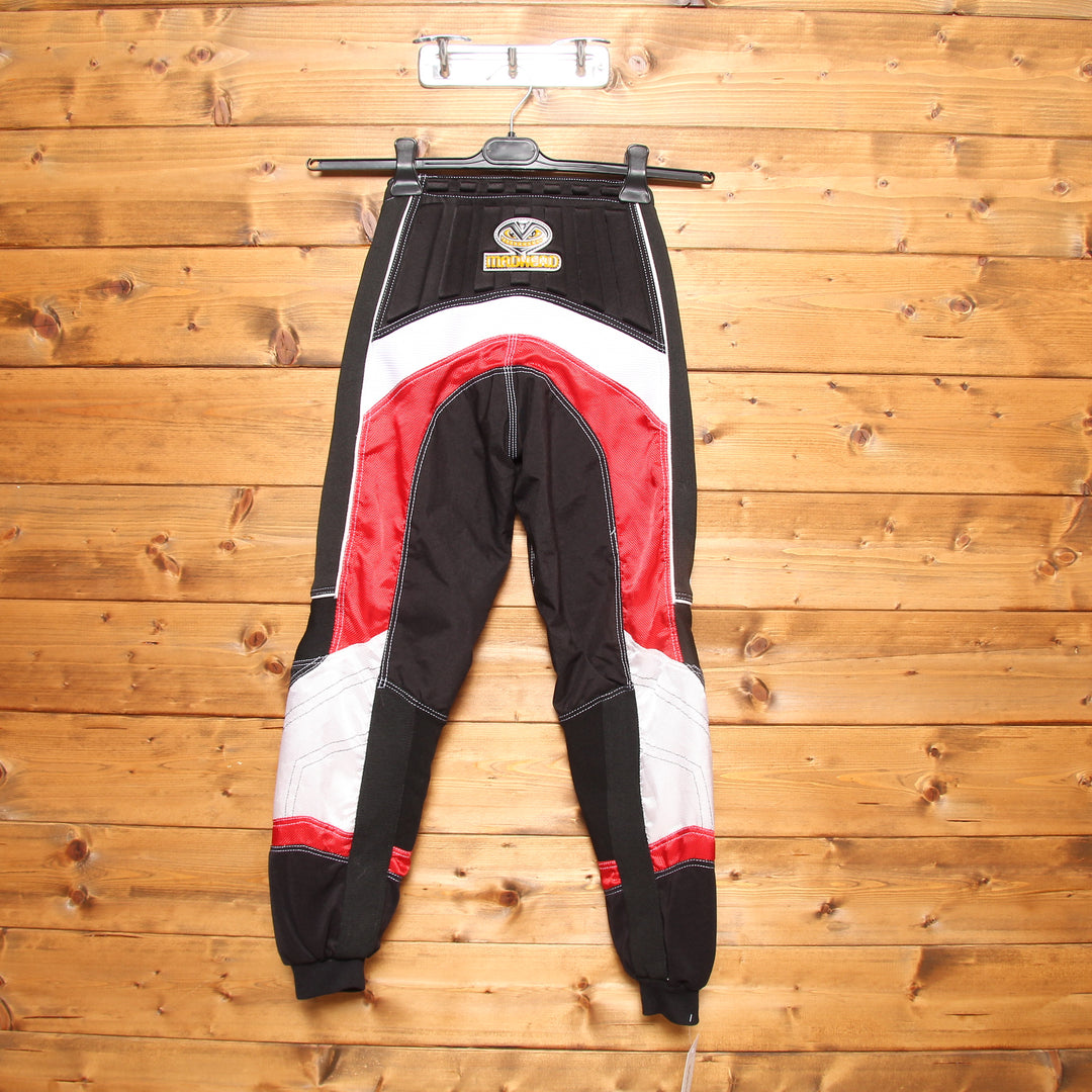 Madhead Pantalone da Moto Nero e Rosso Taglia M Bambino