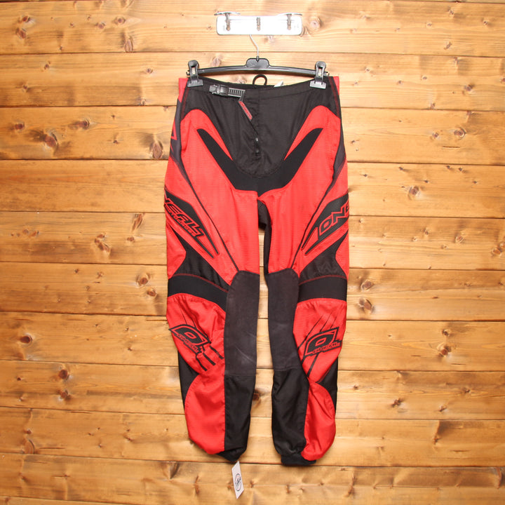 O'Neal Pantalone da Moto Nero e Rosso W32 Uomo