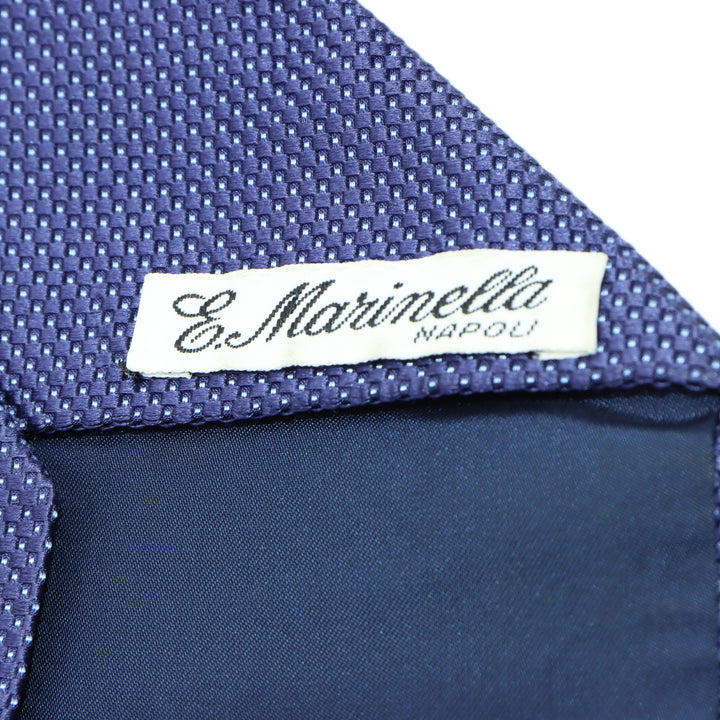 Marinella Napoli Cravatta Blu a Pois in Seta Uomo