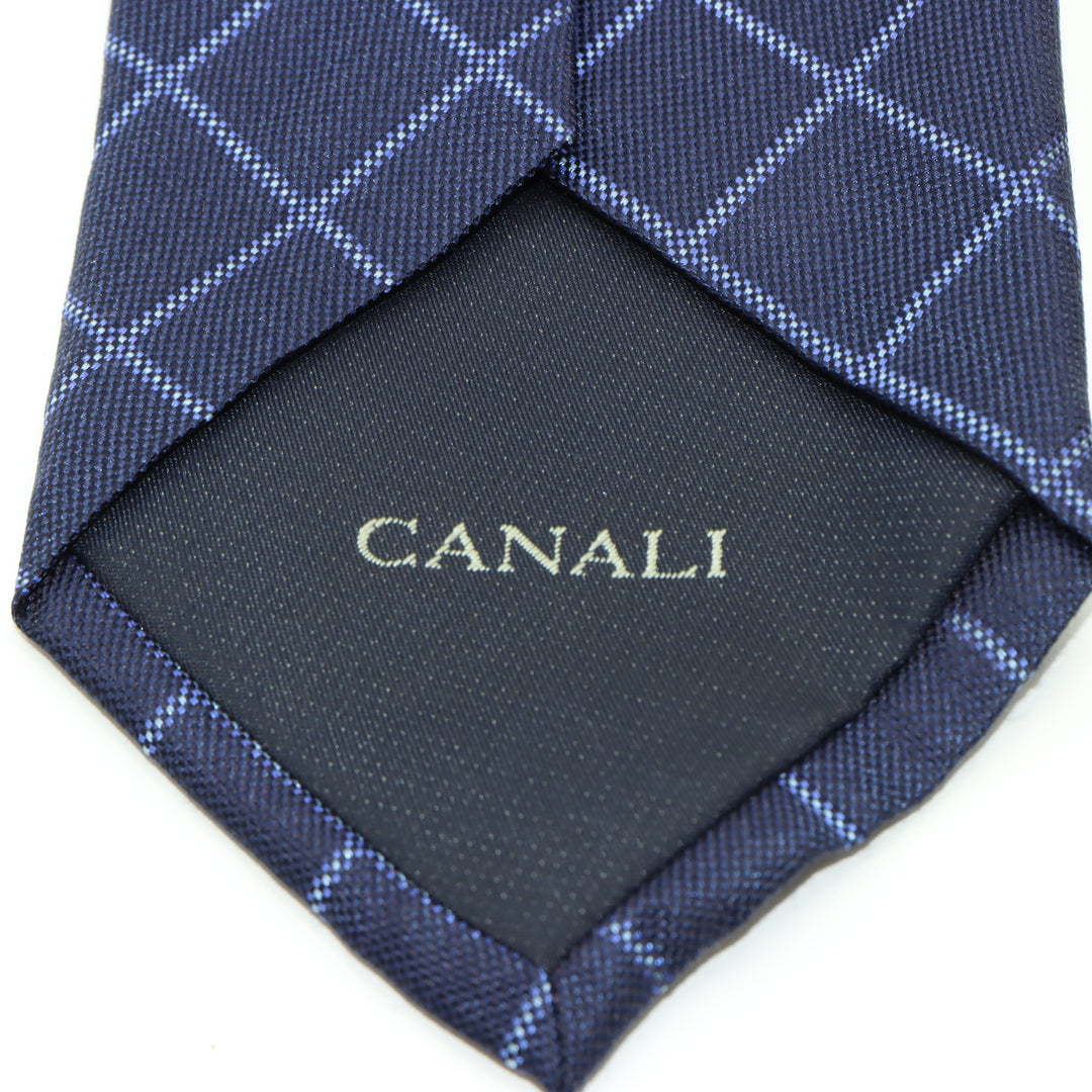 Canali Cravatta Blu a Rombi in Seta Uomo