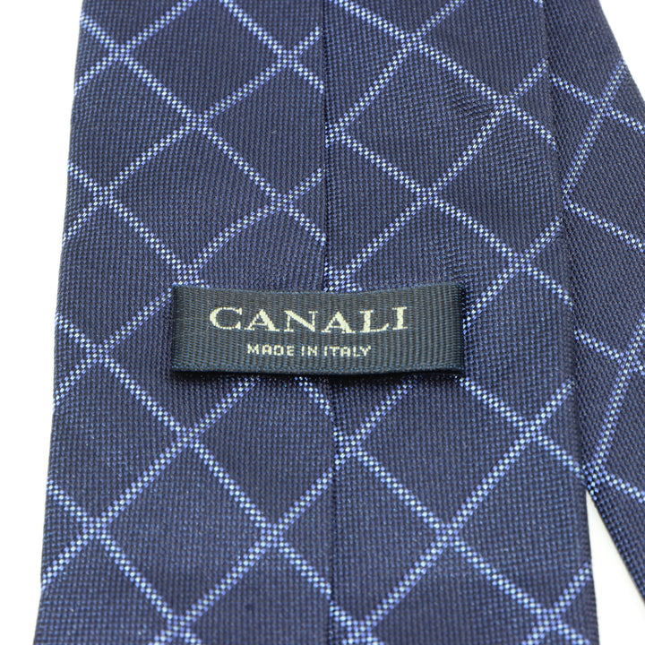 Canali Cravatta Blu a Rombi in Seta Uomo