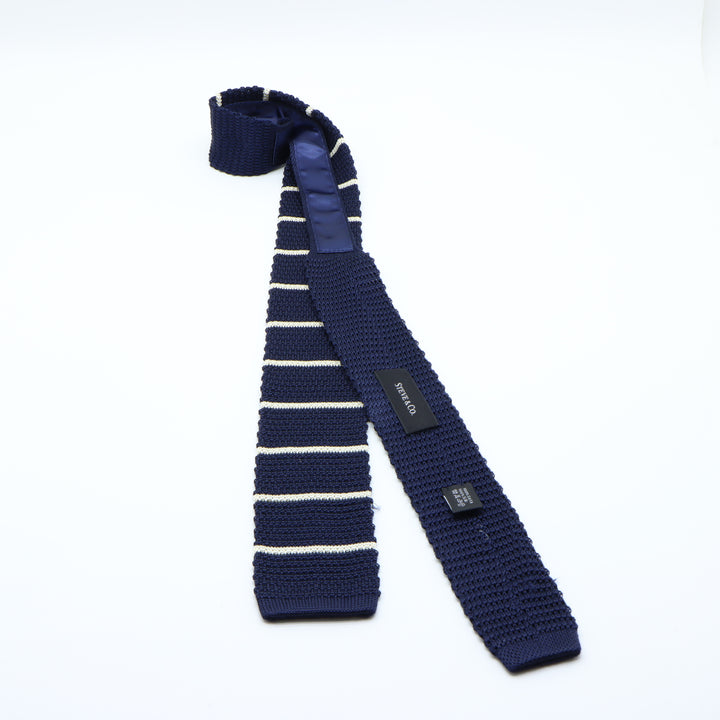 Steve & Co Cravatta Vintage Blu a Righe in Seta Uomo