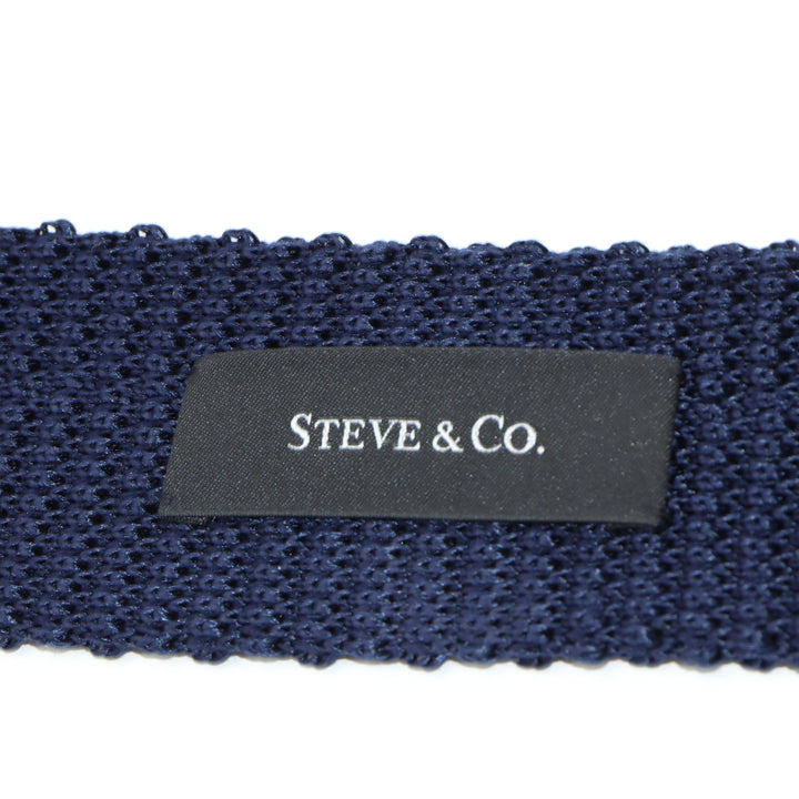 Steve & Co Cravatta Vintage Blu a Righe in Seta Uomo