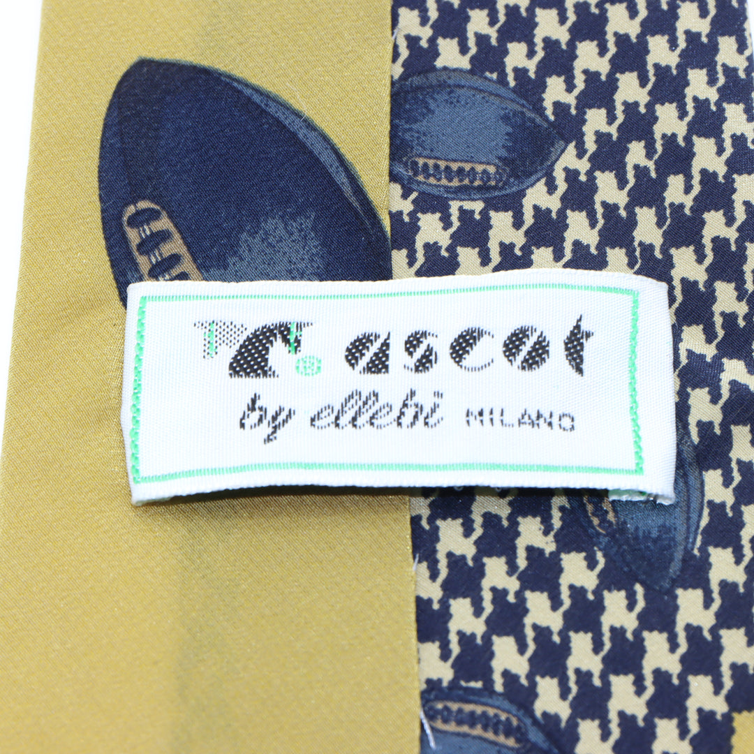 Ascot by Elleni Cravatta Gialla con Fantasia in Seta Uomo