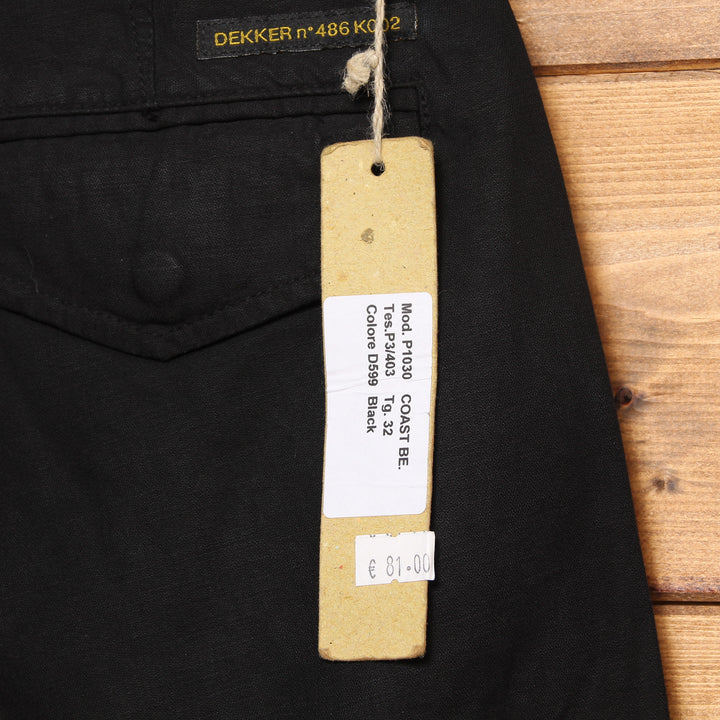 Dekker Bermuda Cargo Nero W32 Uomo Deadstock w/Tags