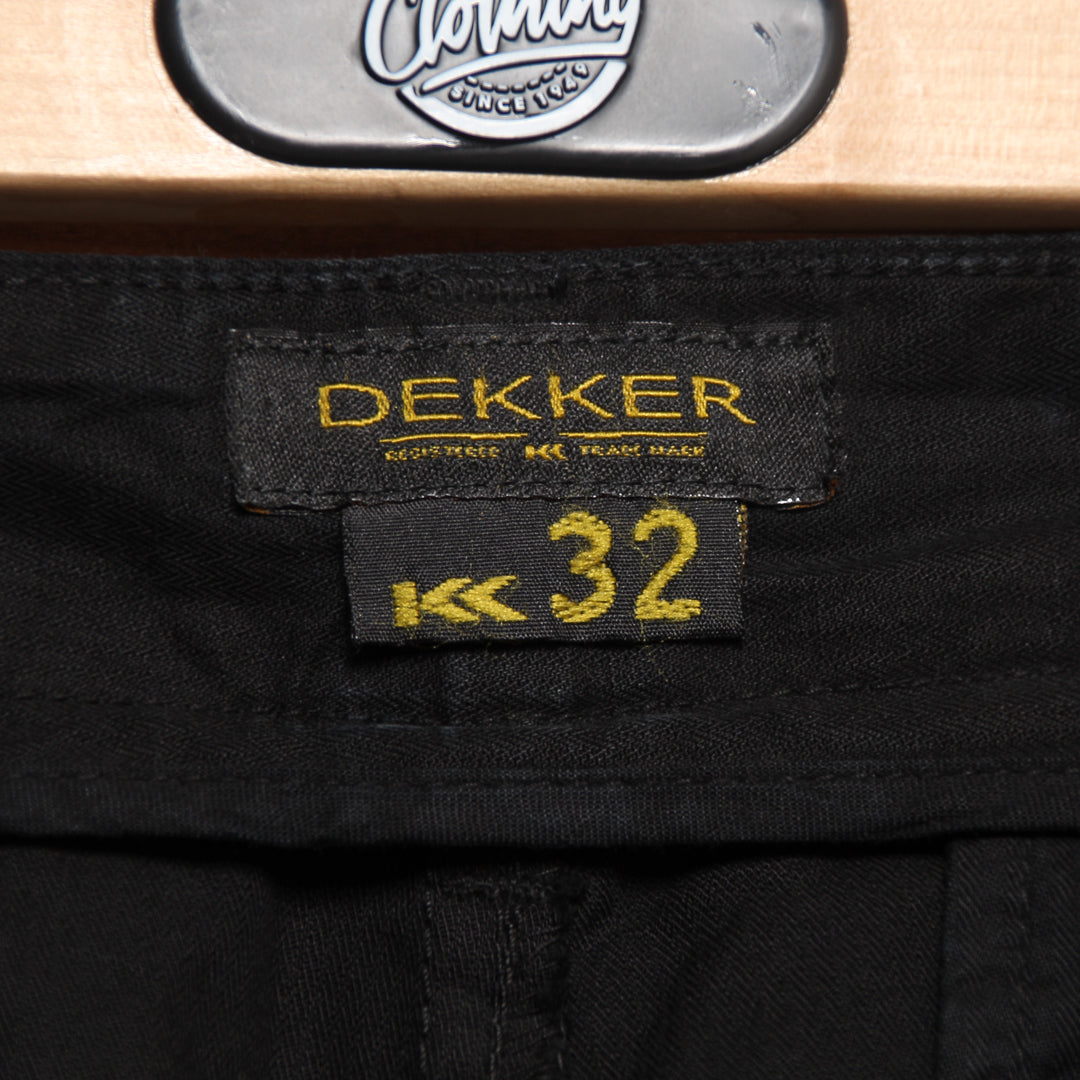 Dekker Bermuda Cargo Nero W32 Uomo Deadstock w/Tags