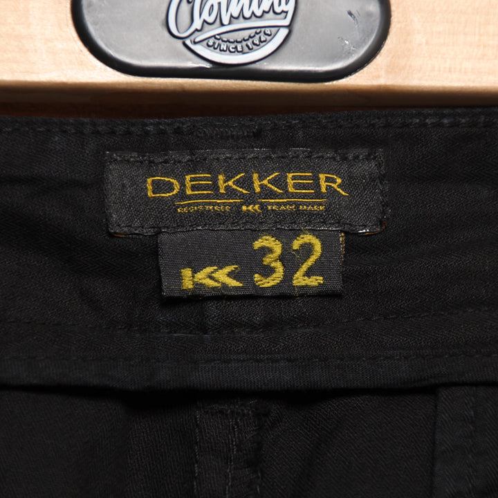 Dekker Bermuda Cargo Nero W32 Uomo Deadstock w/Tags