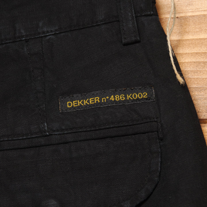 Dekker Bermuda Cargo Nero W32 Uomo Deadstock w/Tags