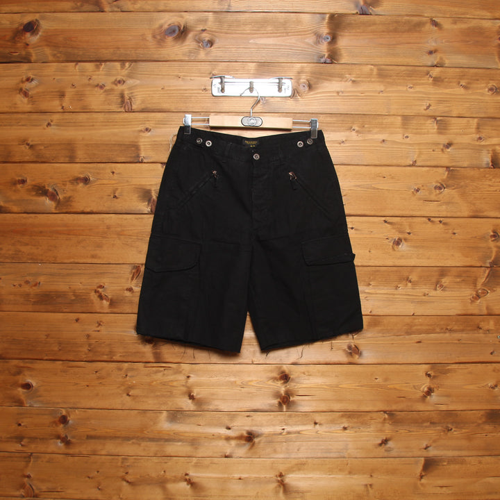 Dekker Bermuda Cargo Nero W32 Uomo Deadstock w/Tags