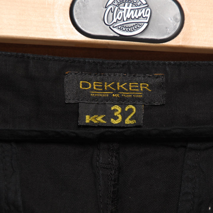 Dekker Bermuda Cargo Nero W32 Uomo Deadstock w/Tags
