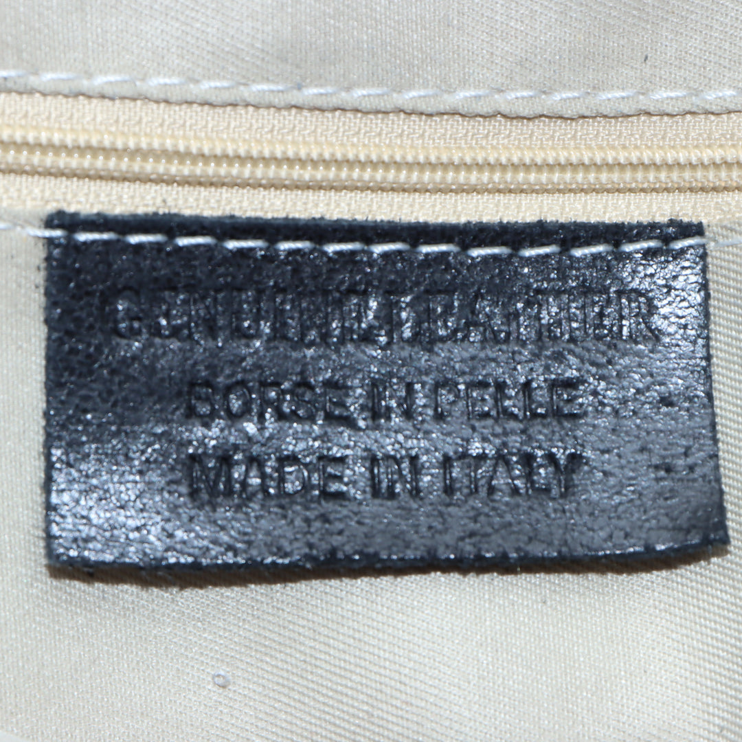 Genuine Leather Borsa in Pelle Blu Donna