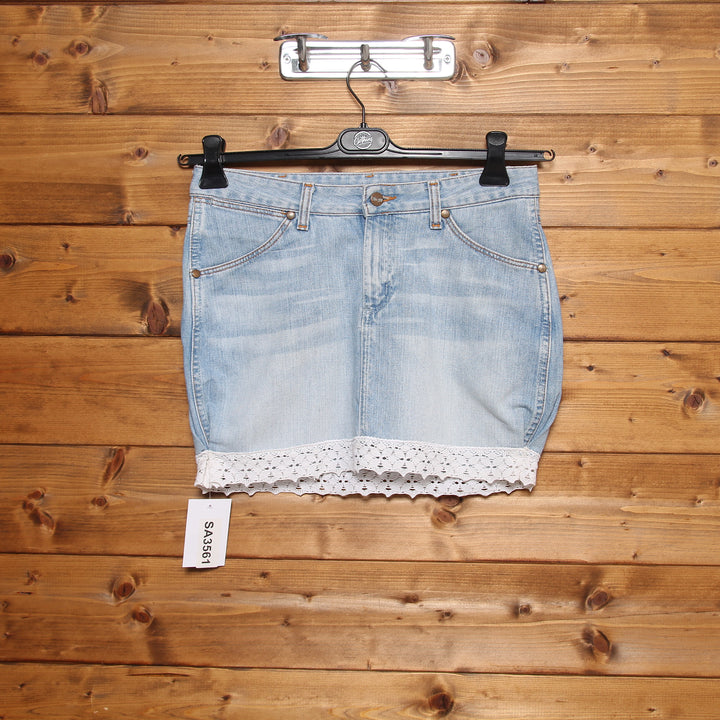 Wrangler Minigonna di Jeans Vintage Denim W30 Donna