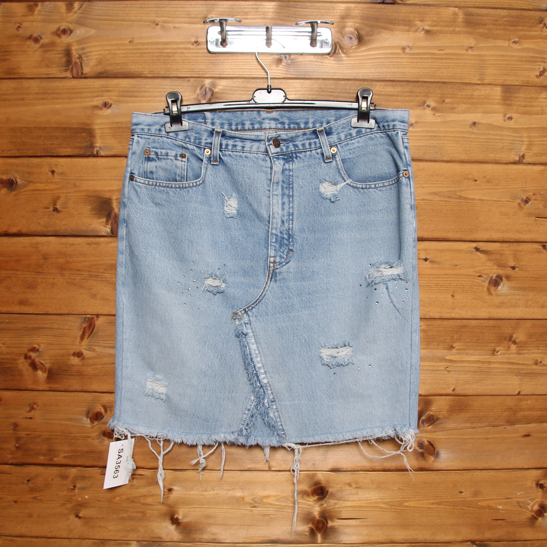 Levi's Orange Tab Gonna di Jeans Custom Denim W38 Donna