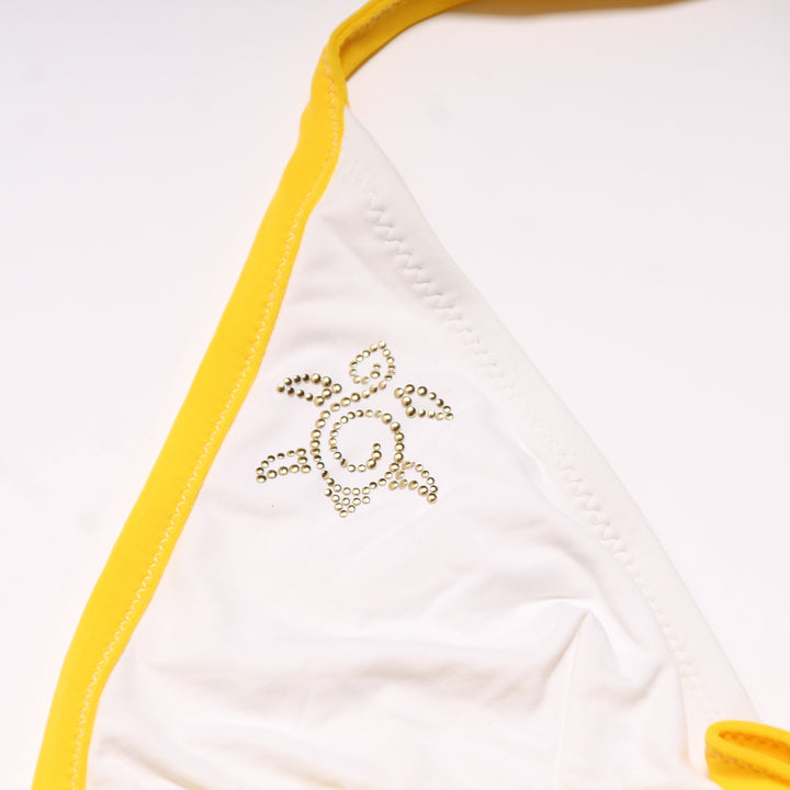 Kobe Costume Bikini Bianco e Giallo Taglia XS Donna Deadstock w/Tags