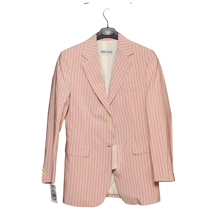 New York Giacca Blazer Rosa a Righe Taglia 40 Donna Deadstock w/Tags