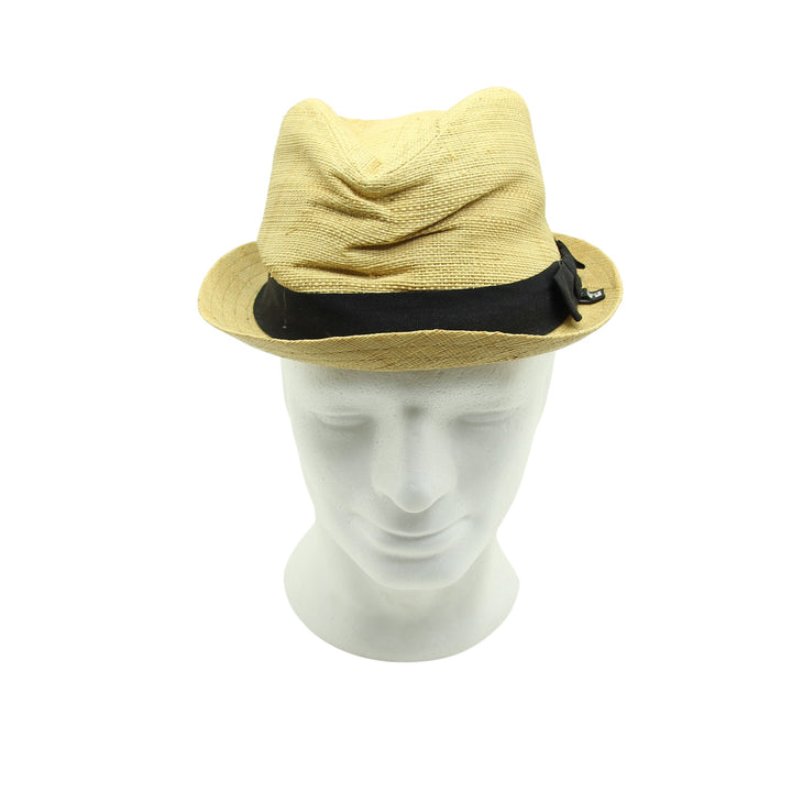 Block Headwear Cappello di Paglia Nero Unisex Deadstock w/Tags