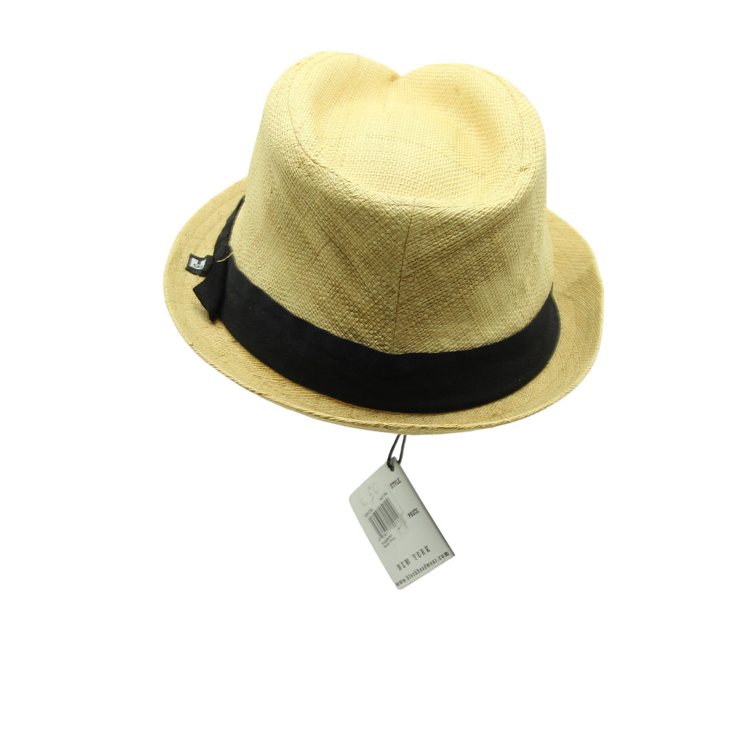 Block Headwear Cappello di Paglia Nero Unisex Deadstock w/Tags