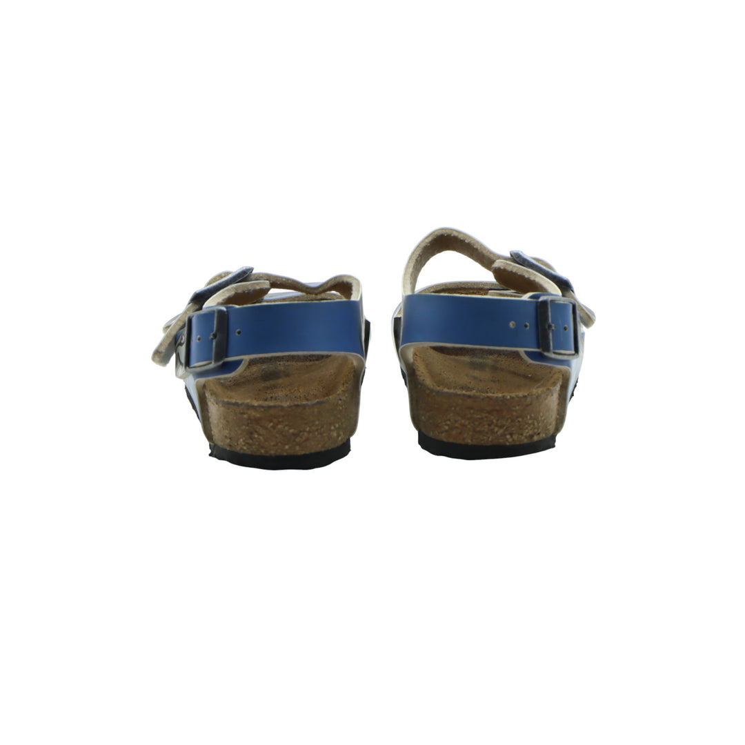 Birkenstock Milano Sandali in Pelle Blu con Squalo Eur 28 Bambino